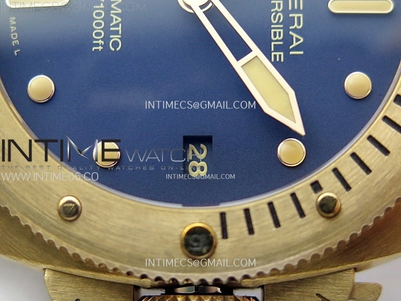 PAM1074 W Bronzo VSF 1:1 Best Edition Blue Dial on Blue Calfskin Strap P.900 Clone